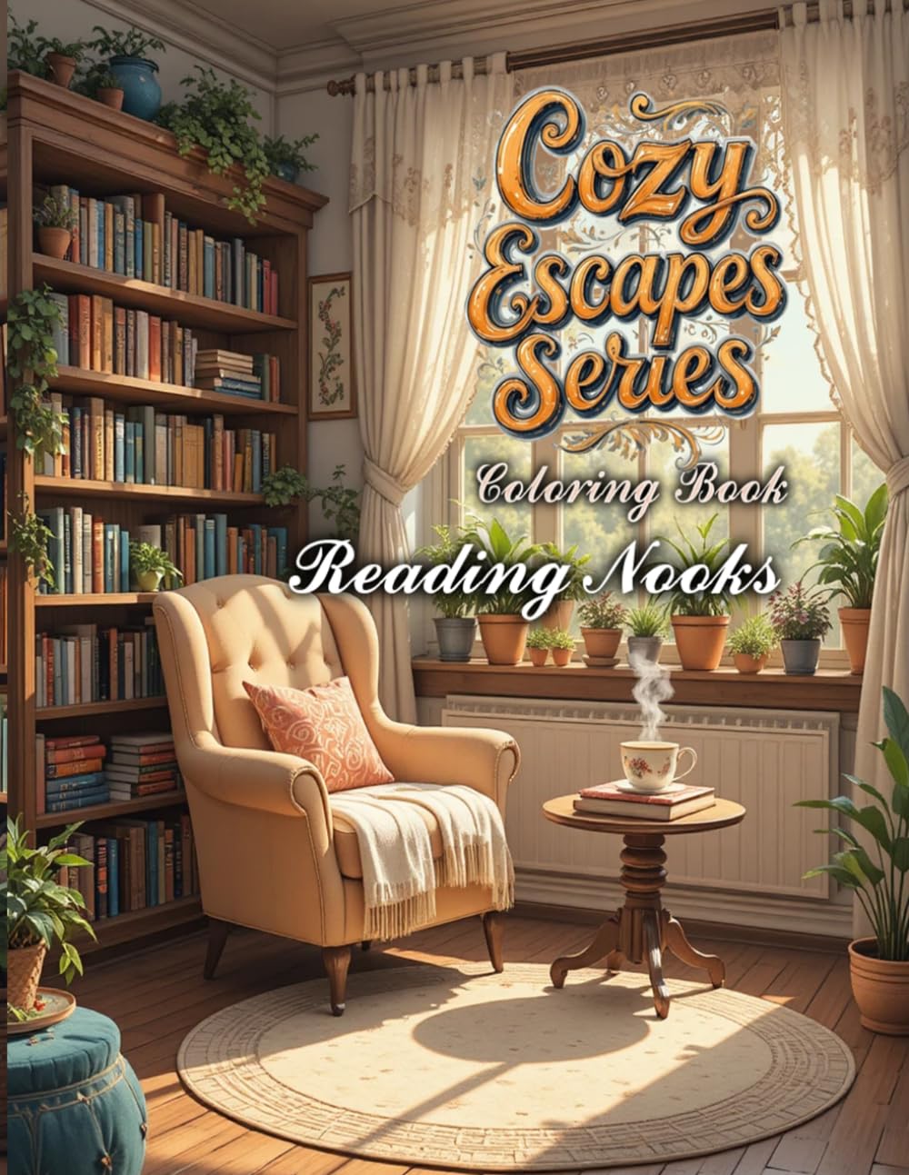Cozy Escapes: Reading Nooks: An Adult Coloring Book of Relaxing Reading Spaces, Cozy Corners, and Peaceful Bookish Retreats for Stress Relief (The Cozy Escapes Coloring Book Series)