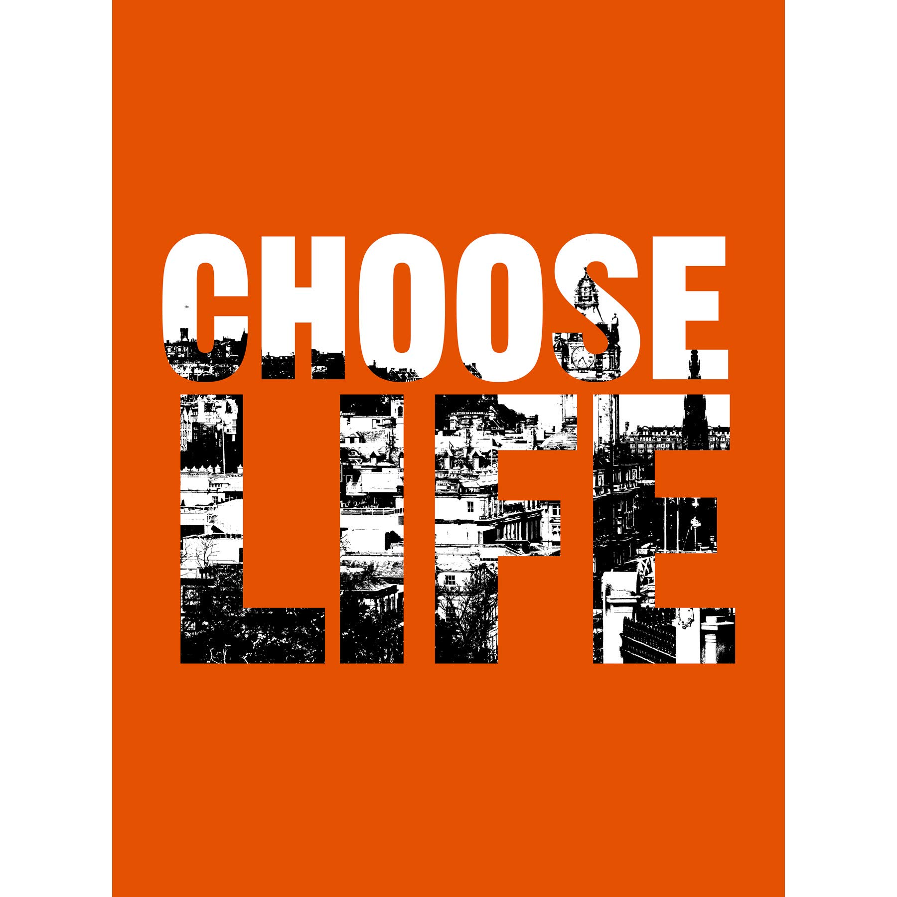 Wee Blue Coo Choose Life Trainspotting Edinburgh Scotland Large Wall Art Poster Print Thick Paper 18X24 Inch