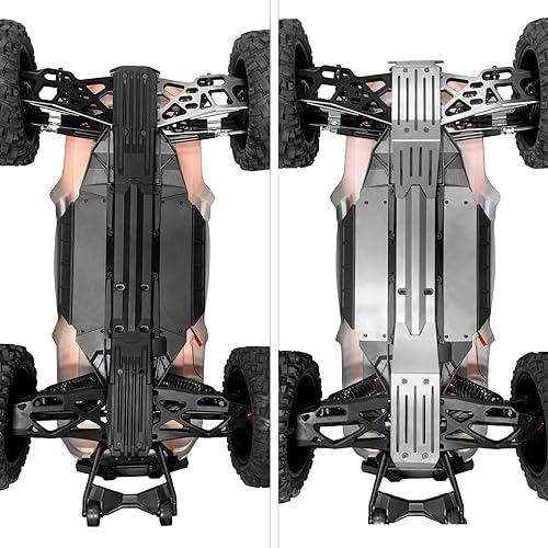 Miniatura 4 de Protector de chasis de acero inoxidable Armadura de protección delantera y central y trasera placa de deslizamiento para X-Maxx XMAXX 6S 8S RC Truck