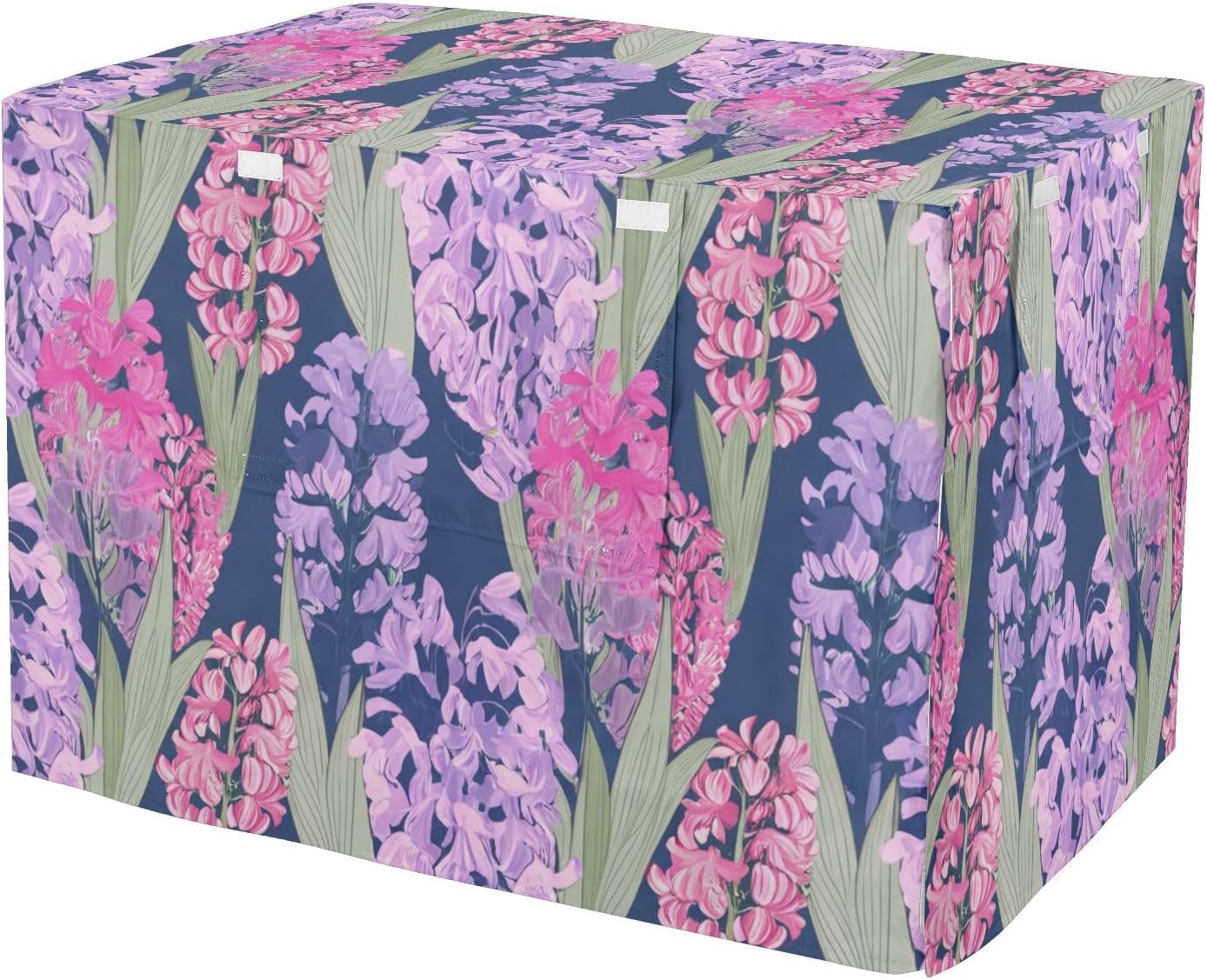 Floral Hyacinth Purple Dog Crate Cover Breathable, S-XL UV-Resistant Covers for Pet Cages, X-Large