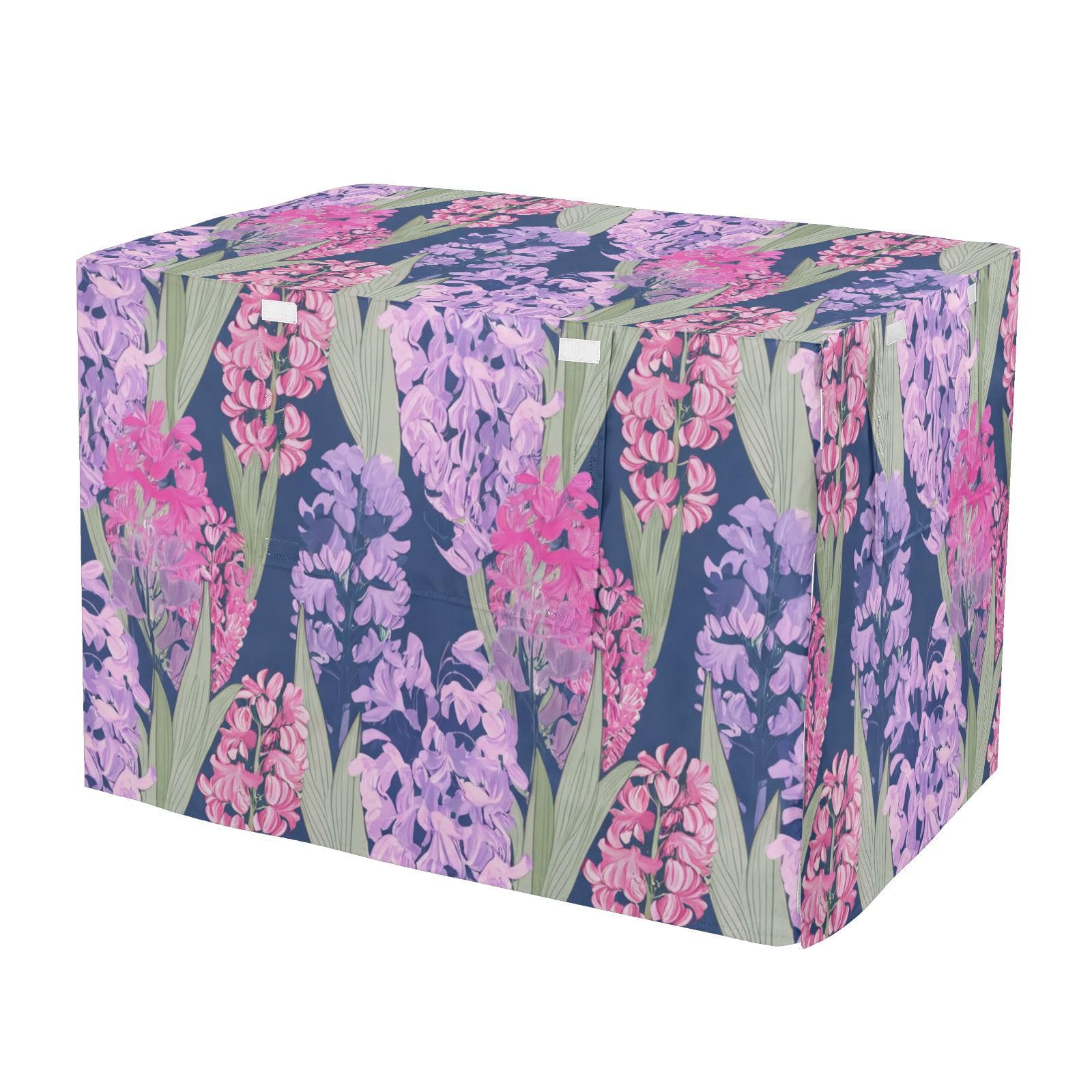 Housse de cage pour chien anti-UV : protection respirante motif jacinthe violette taille L
