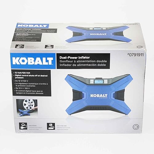 Kobalt 120v & 12v Portable Air Compressor Inflator Tire Pump Nozzle Needles 120 PSI LED Display