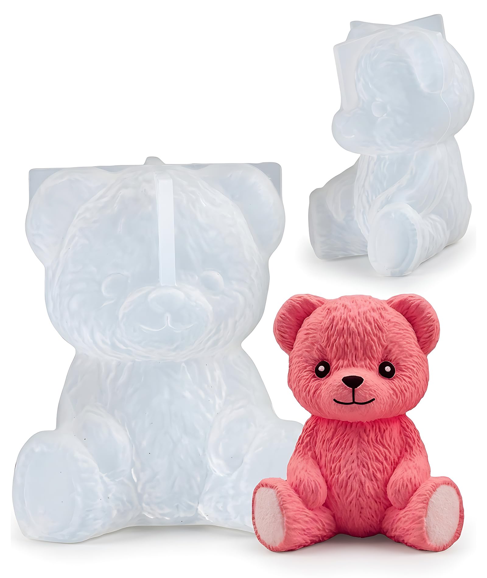 Teddy Bear Mould Silicone - Soap Mold & Chocolate Mould for Baking, Candle Making, Cake Decoration - Smiling Small Bear Silicone Mold for DIY Crafts-image-22