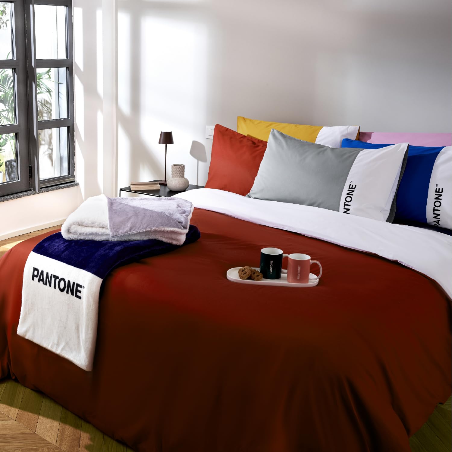Set Di 2 Federe Komfortec 50x70 Cm In Microfibra Spazzolata - Chiusura Lampo, Morbidissime, Colore Blu, Lavabile A 40°