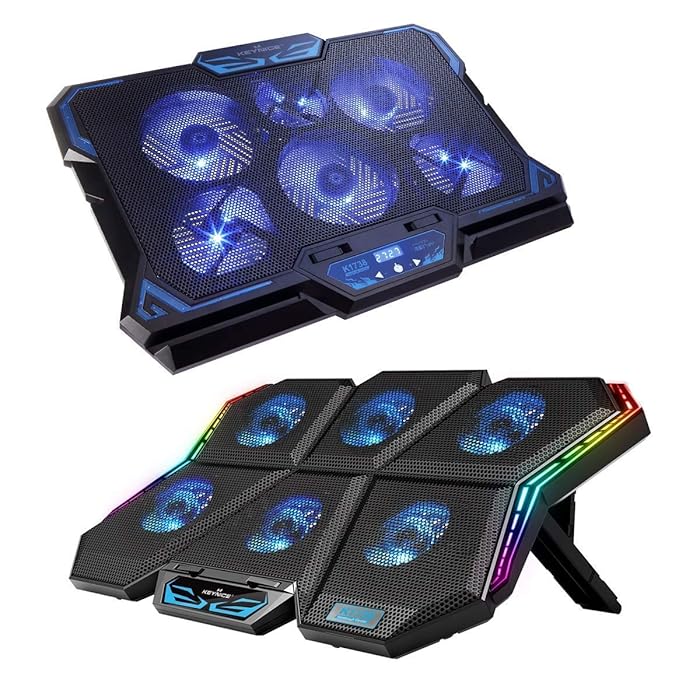 Buy KEYNICE Laptop Cooling Pad with Blue LED Light, Notebook Cooler with 6 Quiet Fans, Dual USB