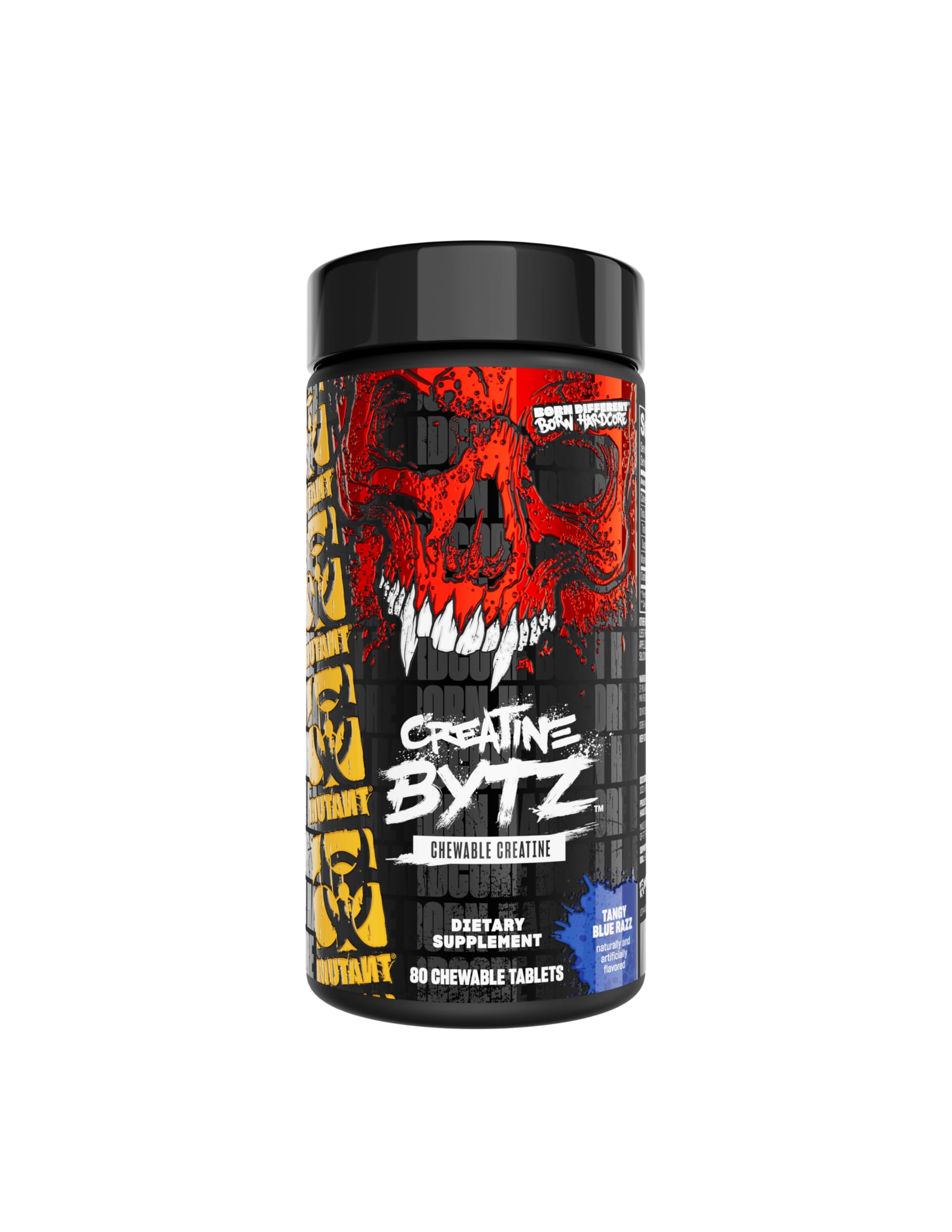 Mutant Creatine Bytz – Sugar-Free Chewable Creatine Tablets for On-The-Go Use – 5g Creatine Monohydrate Per Day – Pre Workout & Post Workout Protein Support – 80 Tablets – Tangy Blue Razz