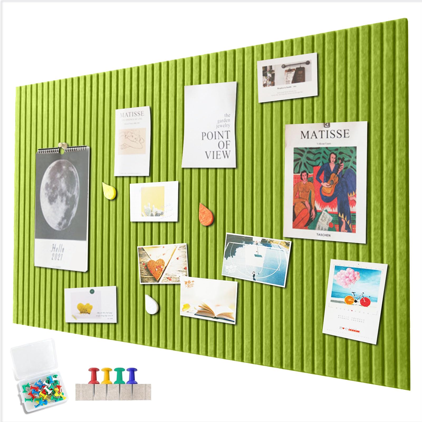 Large Felt Notice Board, Self-Adhesive, 90 x 60 cm Felt Board, Decorative Felt Notice Board, 0.9 cm Thick, Foldable Photo Board, Memo Boards, Bulletin Board, Wall Decoration for Office, Kitchen