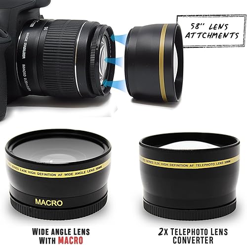 Miniatura 3 de Xtech HeroFiber - Kit de accesorios de 2.283 in para cámaras Canon EOS DSLR (kit de accesorios de lente de 2.283 in)