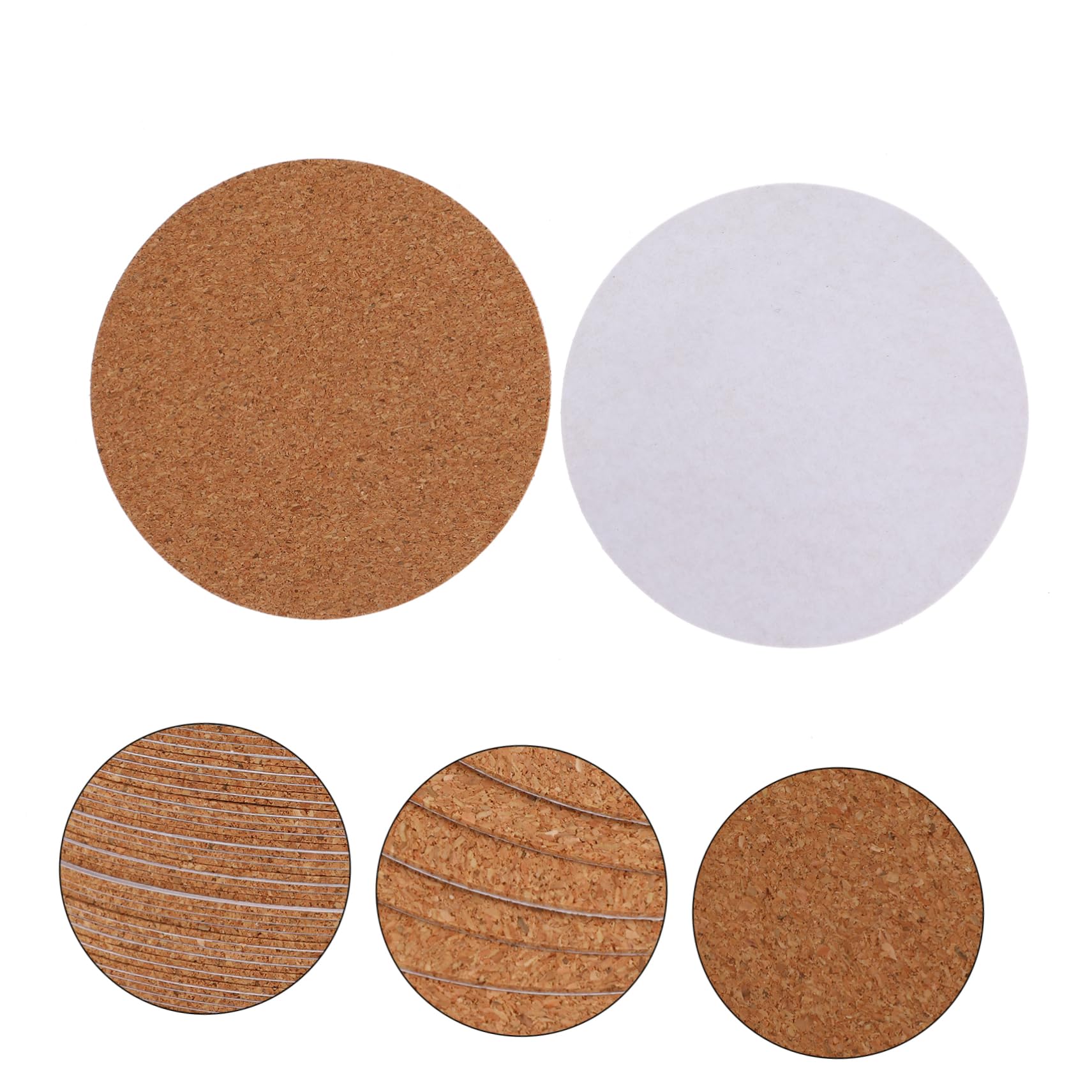 SHINEOFI 4 Sätze Selbstklebende Kork-untersetzer Korkrücken Tassenuntersetzer Aus Kork Runde Schalenmatten Saugfähig Esstisch Moderne Untersetzer Wohnkultur Light Brown 60 Stück * 4