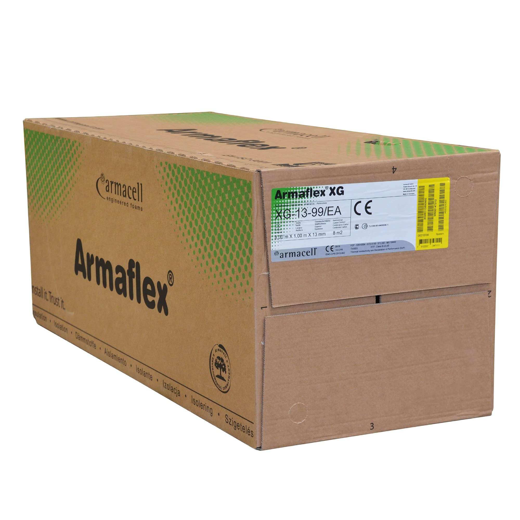 Armaflex AF plaat zelfklevend 10 mm op rol - PE PIR Elastomeer wol buis isolatie