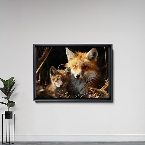 Miniatura 5 de Fox Mother Cub Print, In The Style Of Stencil,Based, Kids Wall Art, Kids Wall Art Display, Mom And Baby Animal Art Print, Wall Art, Art Print