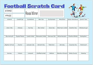 Gifts and Temptations Fundraising Cards Football Scratchcards (40 Team) A5 Size 10 Pack