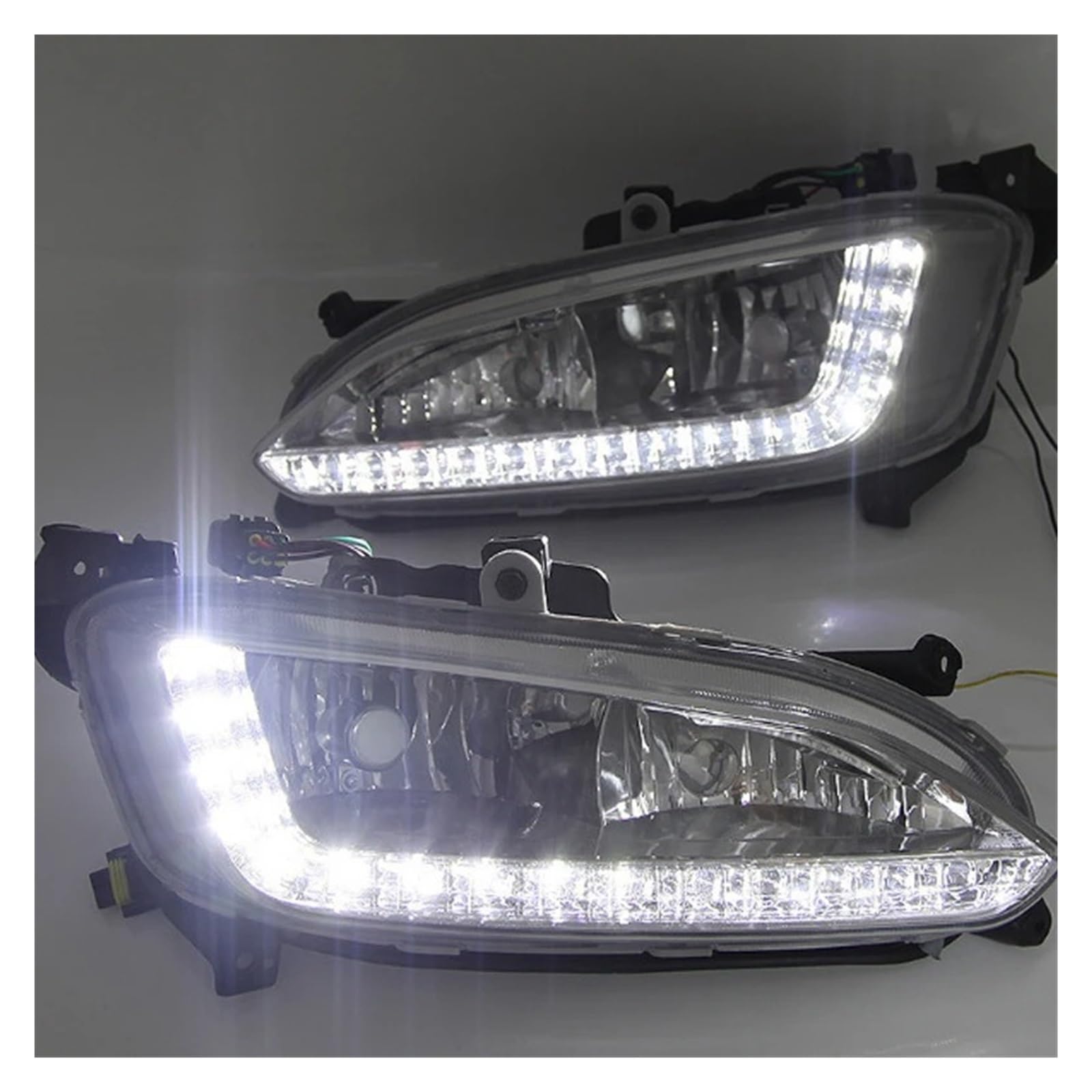 1Paio 12V Fendinebbia DRL LED Luce Marcia Diurna Impermeabile Gruppo Faro Per Auto Per Hyundai Per Santa Per Fe IX45 2013 2014 2015 Luci Lavoro Fuoristrada