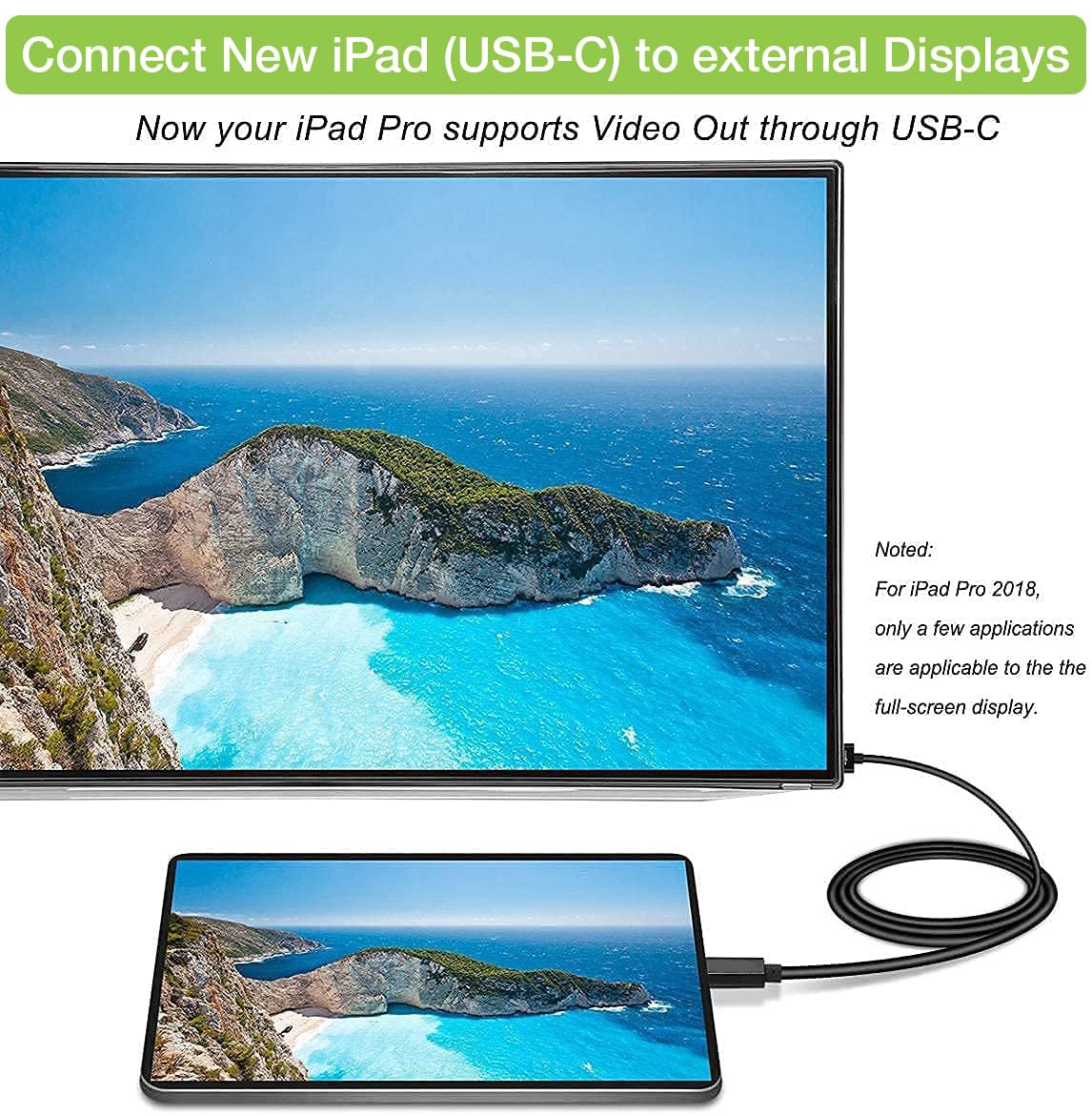 TECHLY 361889 Kabel USB-C™ Męski na HDMI 2.0 4K Męski 5m Czarny