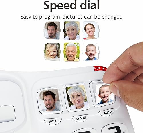 Miniatura 2 de Teléfonos fijos para personas mayores, teléfono con botón grande para personas mayores, teléfono fijo para ancianos, con función de marcación rápida