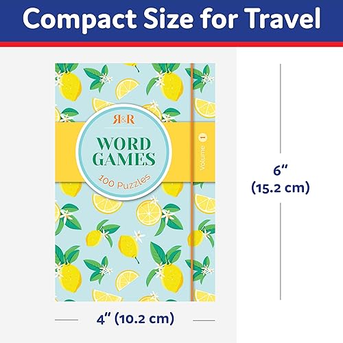 Miniatura 4 de R&R - Juegos de palabras de bolsillo para adultos, libros compactos de rompecabezas de palabras de tamaño de viaje, ideales para aliviar el estrés,