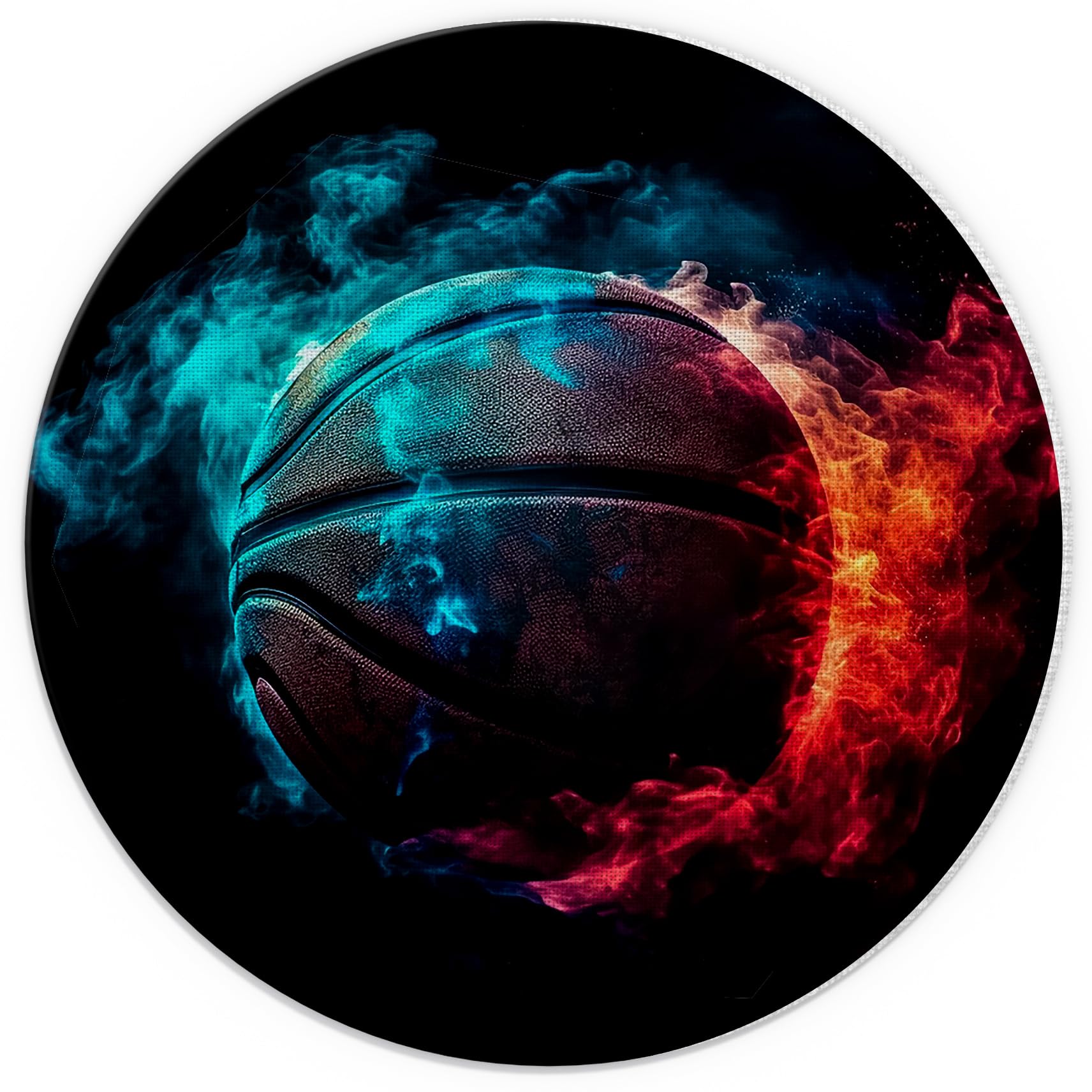 Mouse Pad，Color Splash Basketball Funny Round Mousepad with Design，Small Non-Slip Rubber Gaming Pads，Office Dorm Computer Laptop Mouse pad 7.9 x 7.9 Inch Basketball Enthusiast Gift