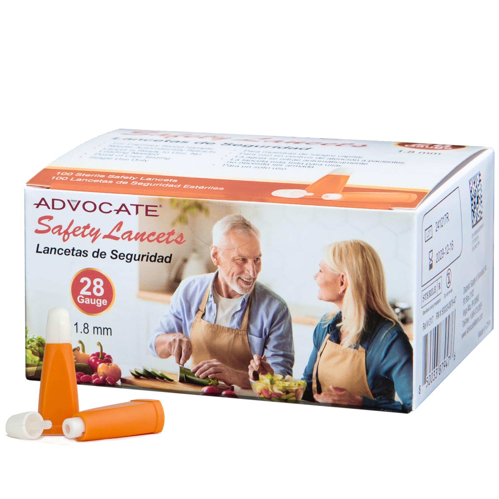 Blood Lancets - 100 Count, Retractable -10