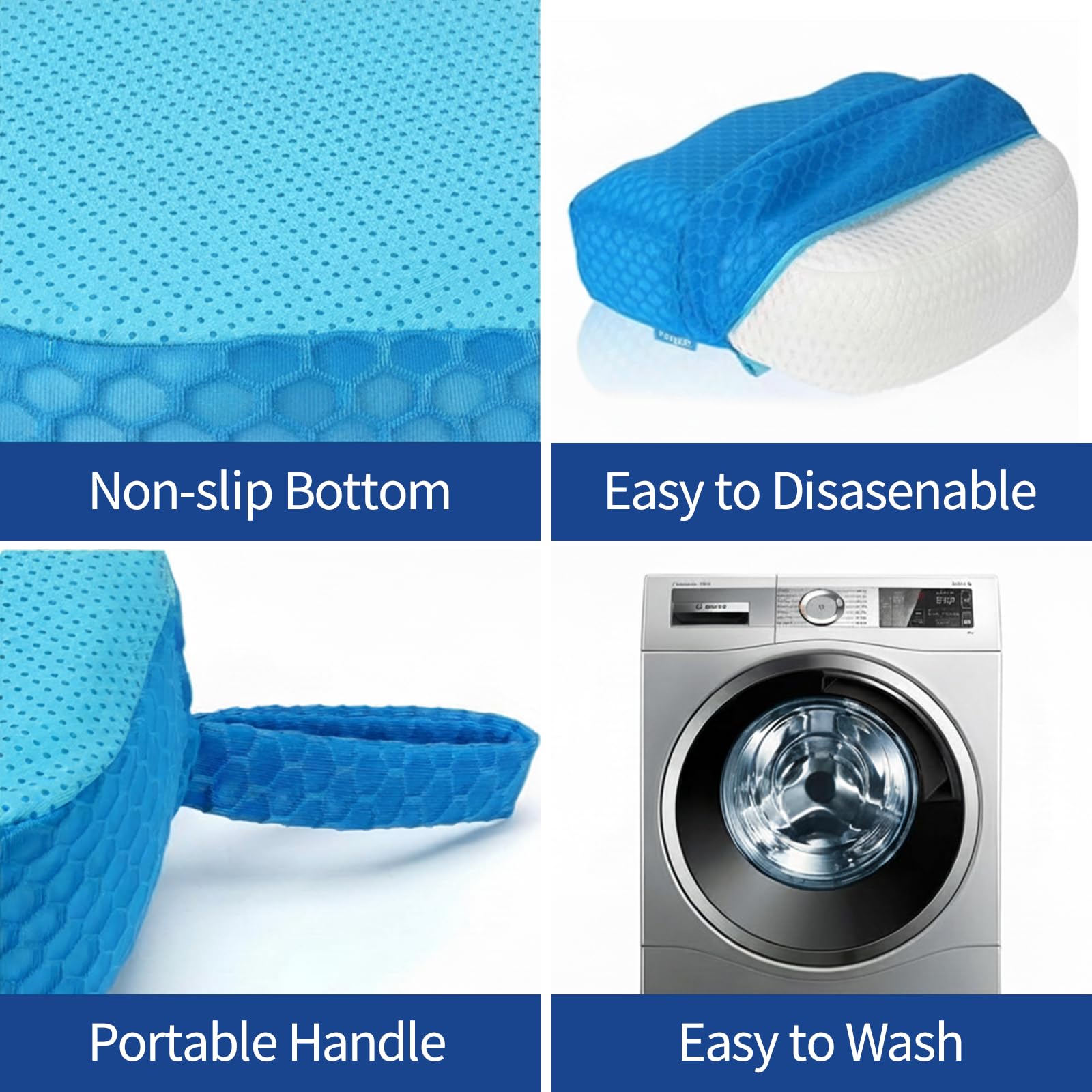 Booster Saet, obciążona poduszka do siedzenia SPA dla dorosłych, akcesoria do siedzenia 3D Air Mesh z antypoślizgowym dnem w mikrokropki, do wewnątrz lub na zewnątrz, szybkoschnąca poduszka do jacuzzi