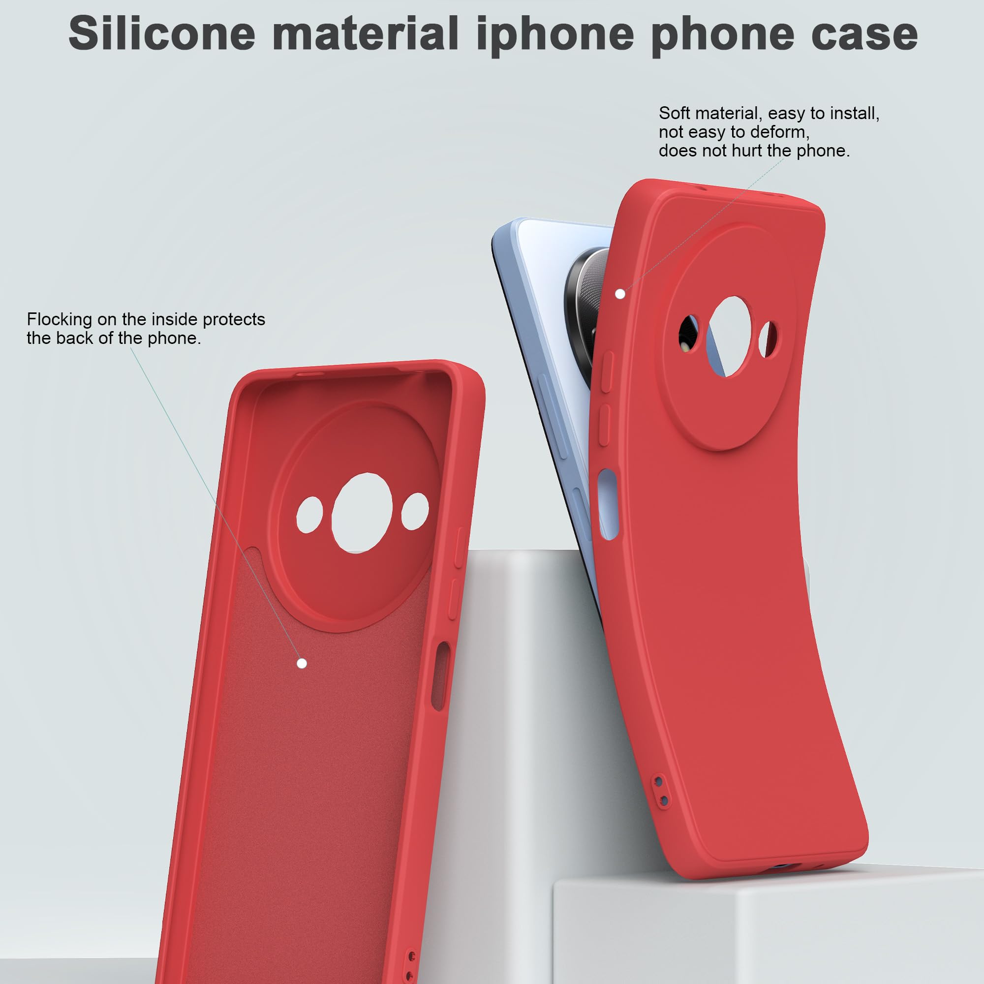 Custodia Per Xiaomi Redmi A3, Sottile Liquid Silicone Urto