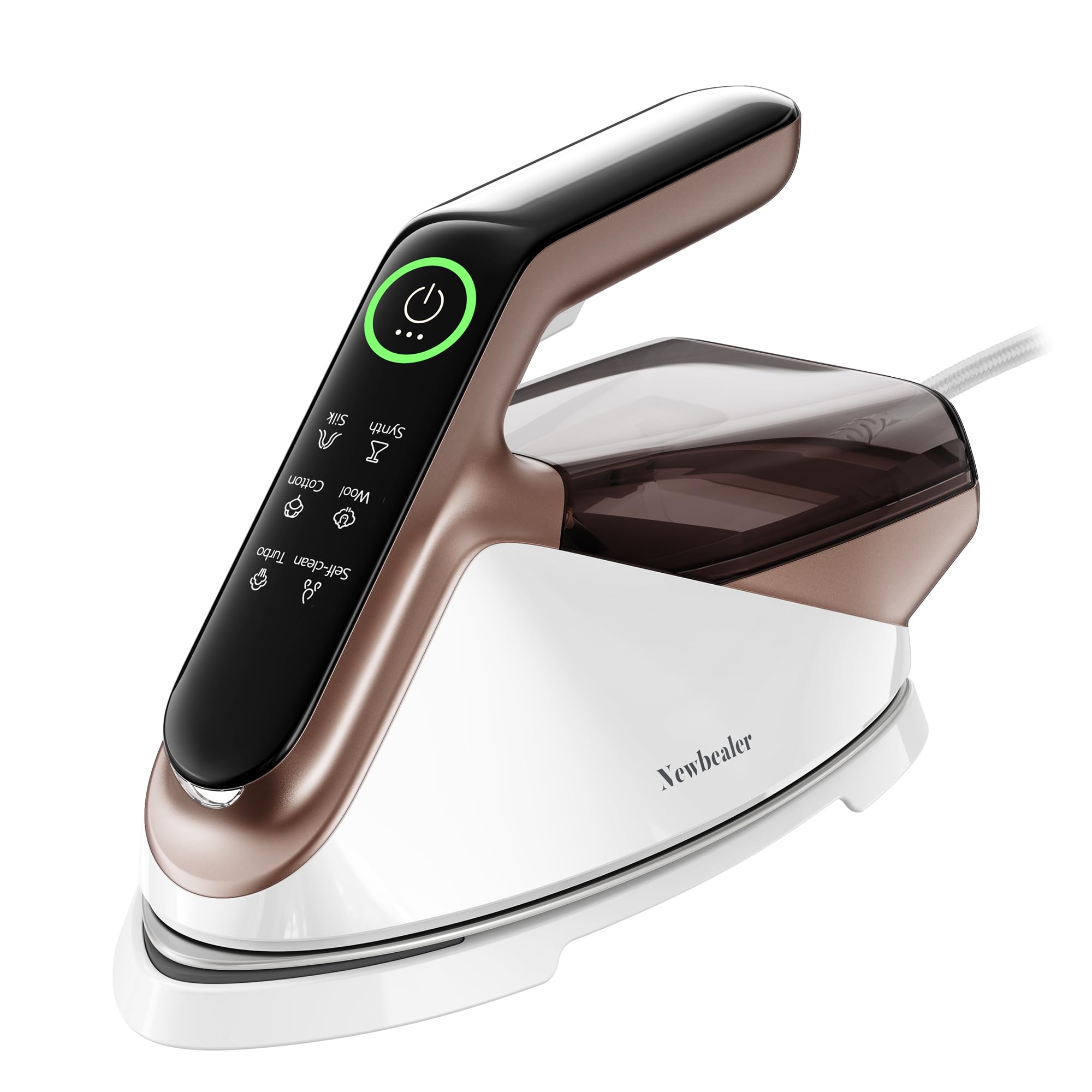 Newbealer Steam Generator Iron, 1500W Turbo Steamer for Clothes (WhiteGold)