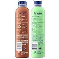 Vista 2 de Vaseline Cocoa Radiant+ Aloe Soothe Spray Variety 2-Pack – Non-Greasy, Fast-Absorbing All-Over Moisturizer for Dry Skin, 6.5 Oz Ea