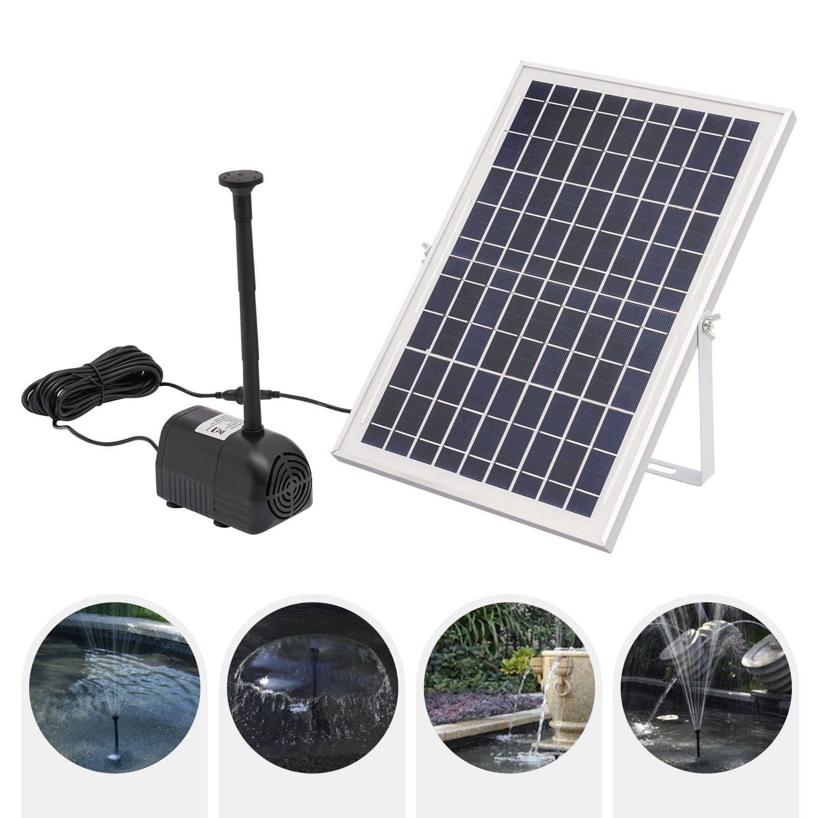 Fontana solare per laghetto 1000 l/h 17 V 10 W pompa per giardino BG100159
