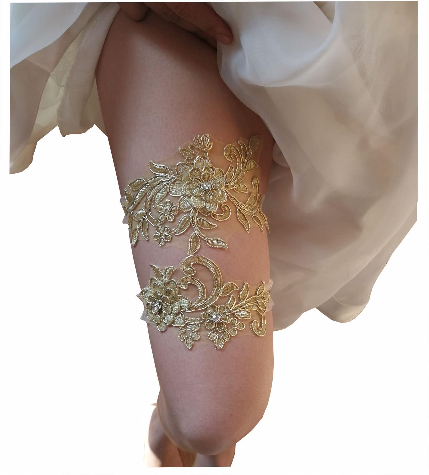 AbadingWedding garters for bride sequins lace bridal garter set