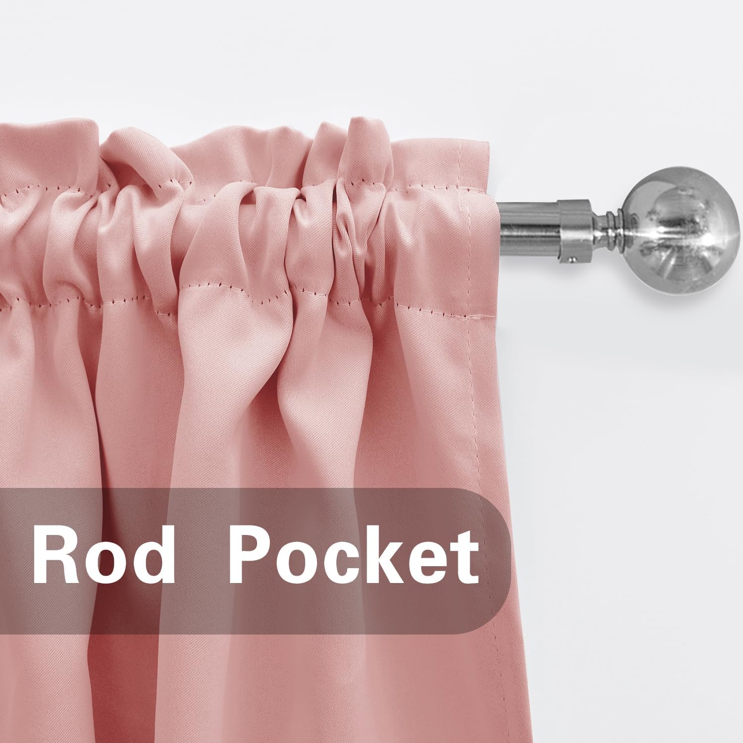 Pink Valance Small Curtain 16 inches Long Kitchen Window Curtains Over Sink Girls Room Living Room Darkening Rod Pocket Triple Weave Short Little Mini Window Curtain Topper Bedroom Bathroom 1 Panel - Image 3