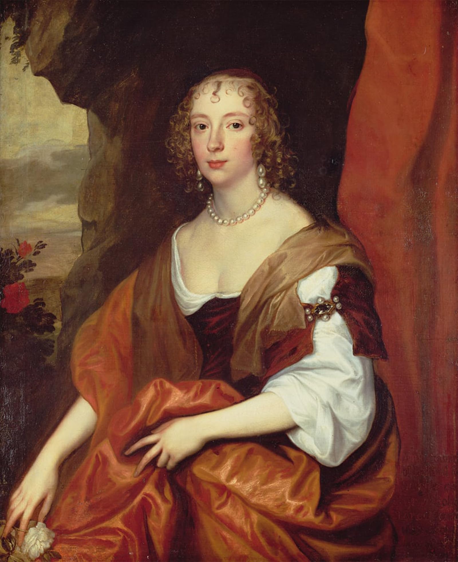 SERENDIPITP Retro Picture Poster Wall Art Pictures Painting Anne Carr Countess of Bedford by Van Dyck Wall Art Canvas Print for Wall Decor 60x90cm