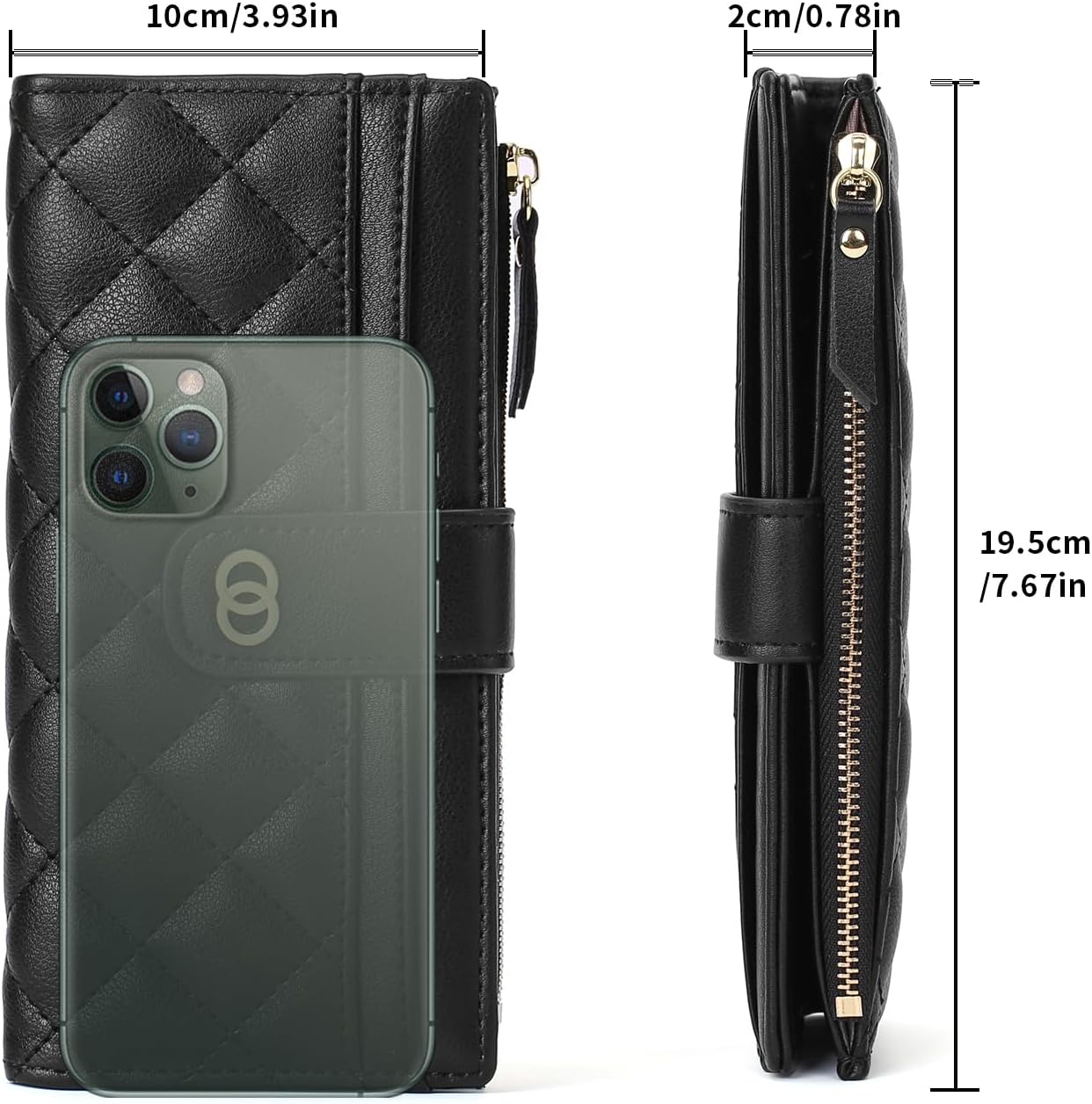 Womens Wallet Slim Rfid Blocking Bifold Leather Credit Card Wallets for Women Clutch with Zipper Coin Pocket - Image 6