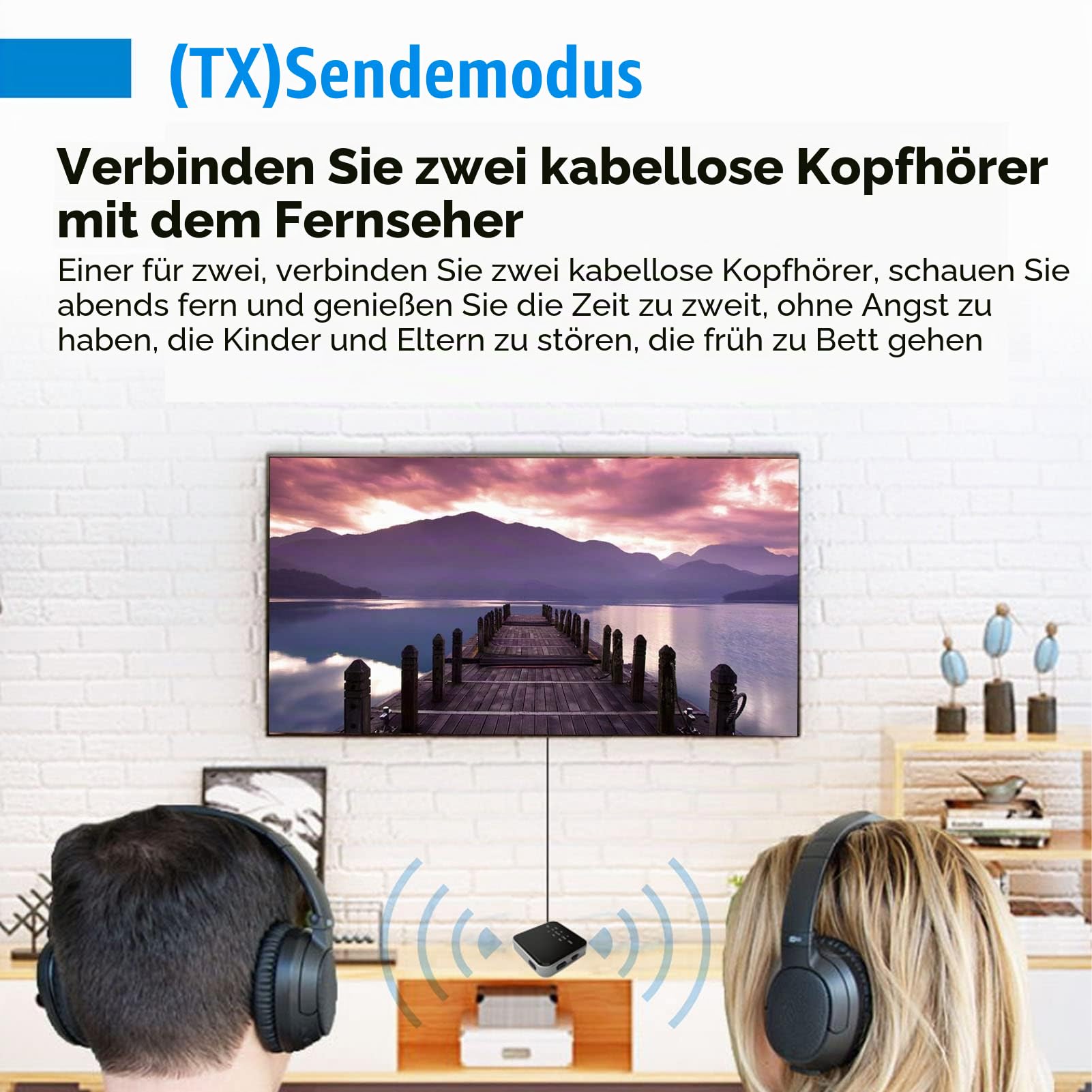 Annadue Bluetooth Audio Adapter, aptX Low Latency Bluetooth Transmitter Empfänger für TV PC Heimstereoanlage, aptX Adaptive & aptX HD & aptX LL, 3,5 Mm AUX Schnittstelle, 10M Distanz