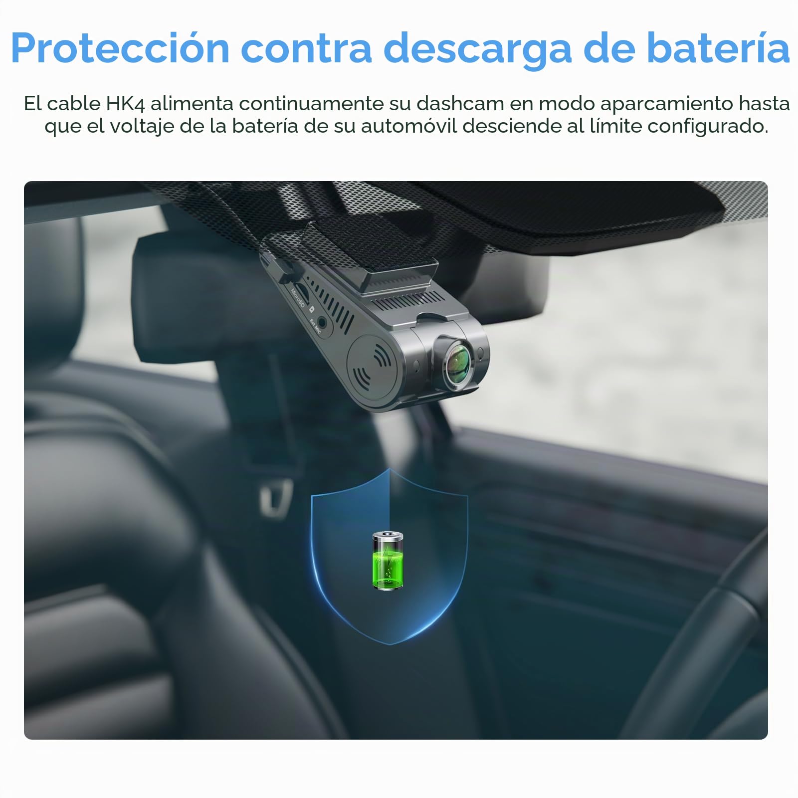 VIOFO HK4 Acc HardWire Kit para A329/T130/A119 Mini 2/WM1/A229/A139 Serie, activa modo de estacionamiento y protección de baja tensión, fusible necesario