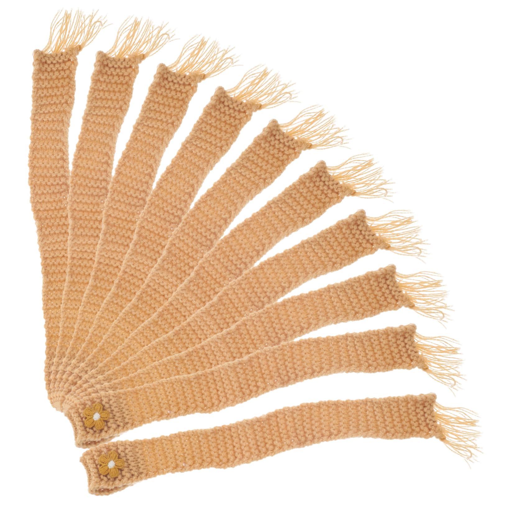 KONTONTY 10Pcs Mini Wine Bottle Scarf Adjustable Doll Scarf for Party Favors Soft Knitted Decorative Scarf for Projects Versatile Mini Scarf for Cute Decor