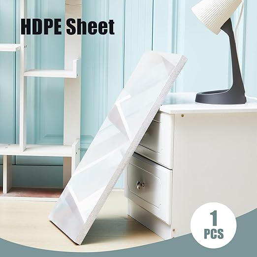 Lámina de Plástico HDPE 3/4" Resistente 12x8 Pulgadas Blanca miniatura 7