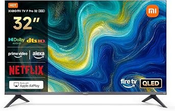 Xiaomi TV F Pro 32, 32 Zoll (81 cm), QLED, Smart TV, Fire OS7, Triple Tuner DVB-C/S/S2/T/T2,Dolby Audio™, DTS Virtual:X, DTS-HD, Sprachsteuerung mit Alexa, Kompatibel mit Apple AirPlay