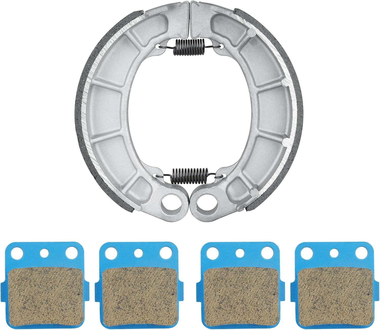 Rear Brake Shoes with Front Brake Pads for Honda Fourtrax Rancher 420 TRX420 2007-2021; Foreman 500 520 TRX500 TRX520 2014-2022; 2 pair Brake Pads & 1 Brake Shoe Drum Brake Parking Assembly