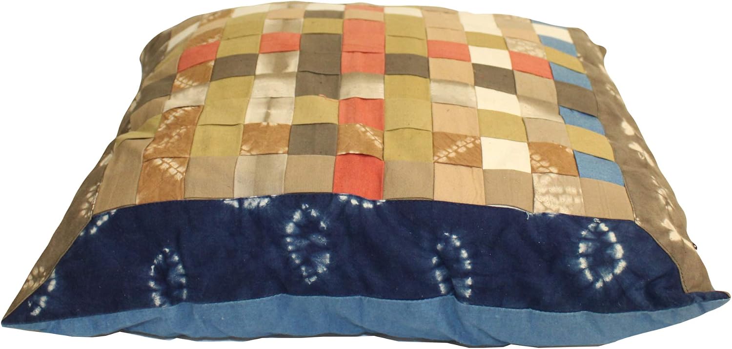 A29 Blue Mix Color Square Shape Checker Fabric Couch Sofa Cushion Aws650