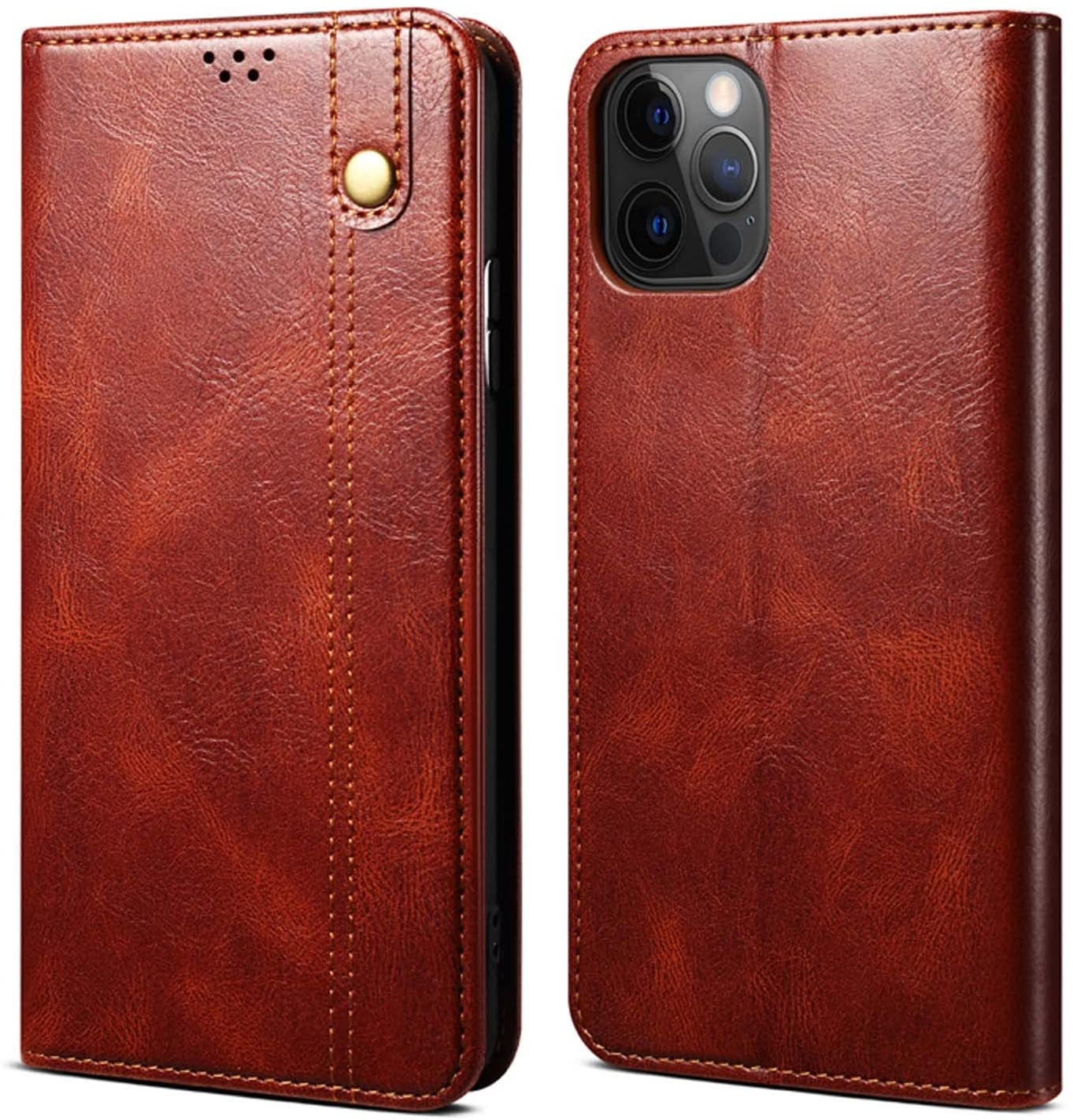 Funda completa para iPhone 13 Pro anticaídas con soporte y tapa de cuero 8