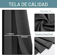 Vista 4 de ChrisDowa - Cortinas blackout con ojales para habitación y sala, juego de 2 paneles de cortinas con aislamiento térmico, gris oscuro, 42 x 63