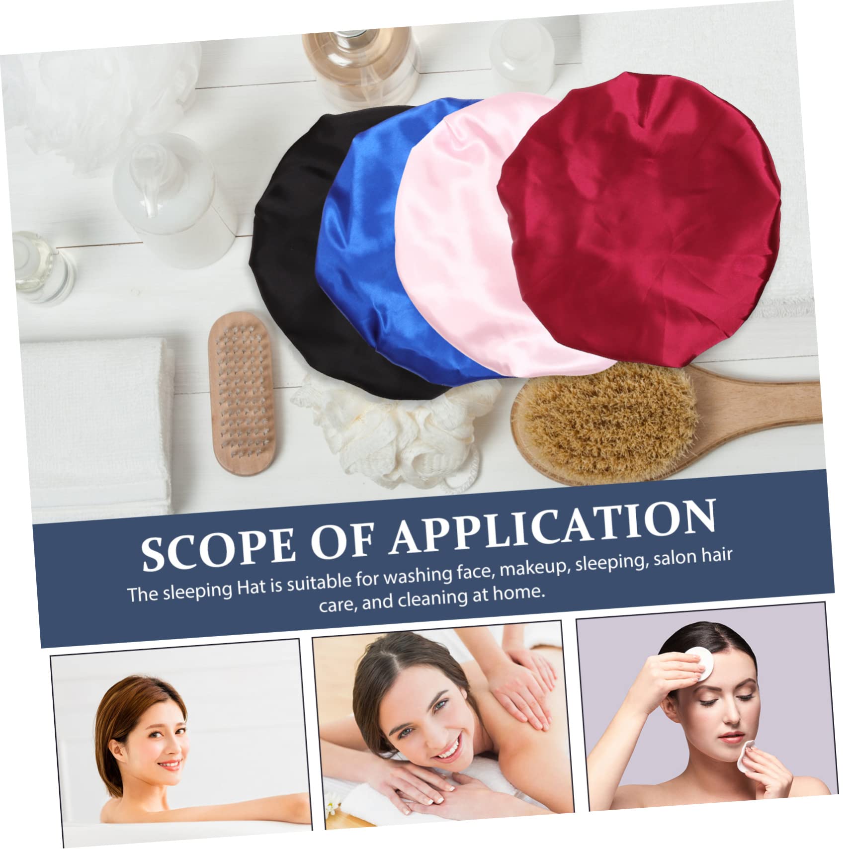 12 Pz Berretto Da Notte Berretto Di Protezione Cappello Da Salone Turbante Da Donna in Raso Cuffia Della Stazione Termale Ragazza Dormire Tessuto Elastico Copricapo