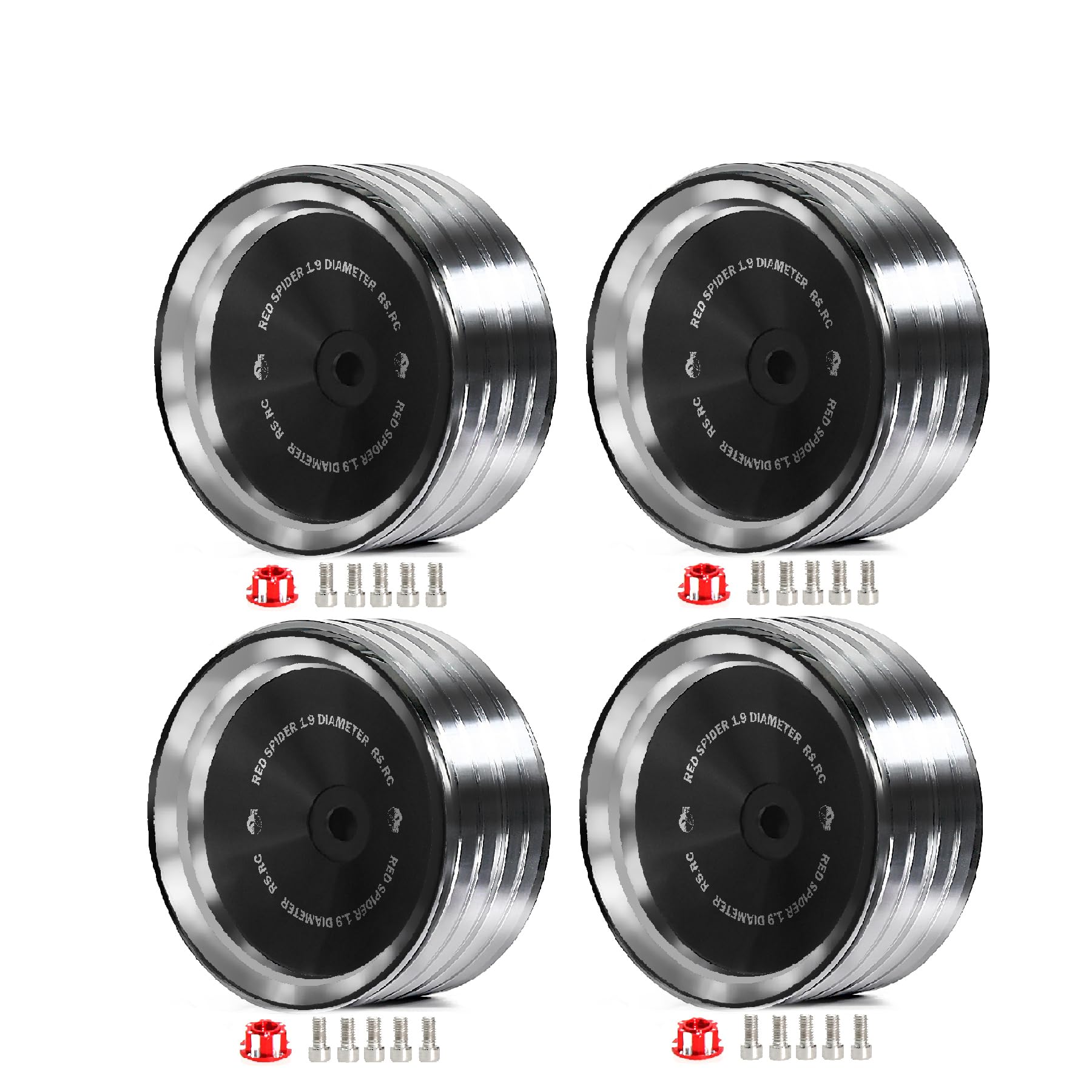 WLYEJEA Retro1.9 RC Beadlock Wheel Rim 4PCS Aluminum Wheel Hub 56mm OD Heavy Duty Fit for 1/10 RC Crawler SCX10 Pro TRAXXAS TRX4 TRX6 VS4-10 Gen9(F)