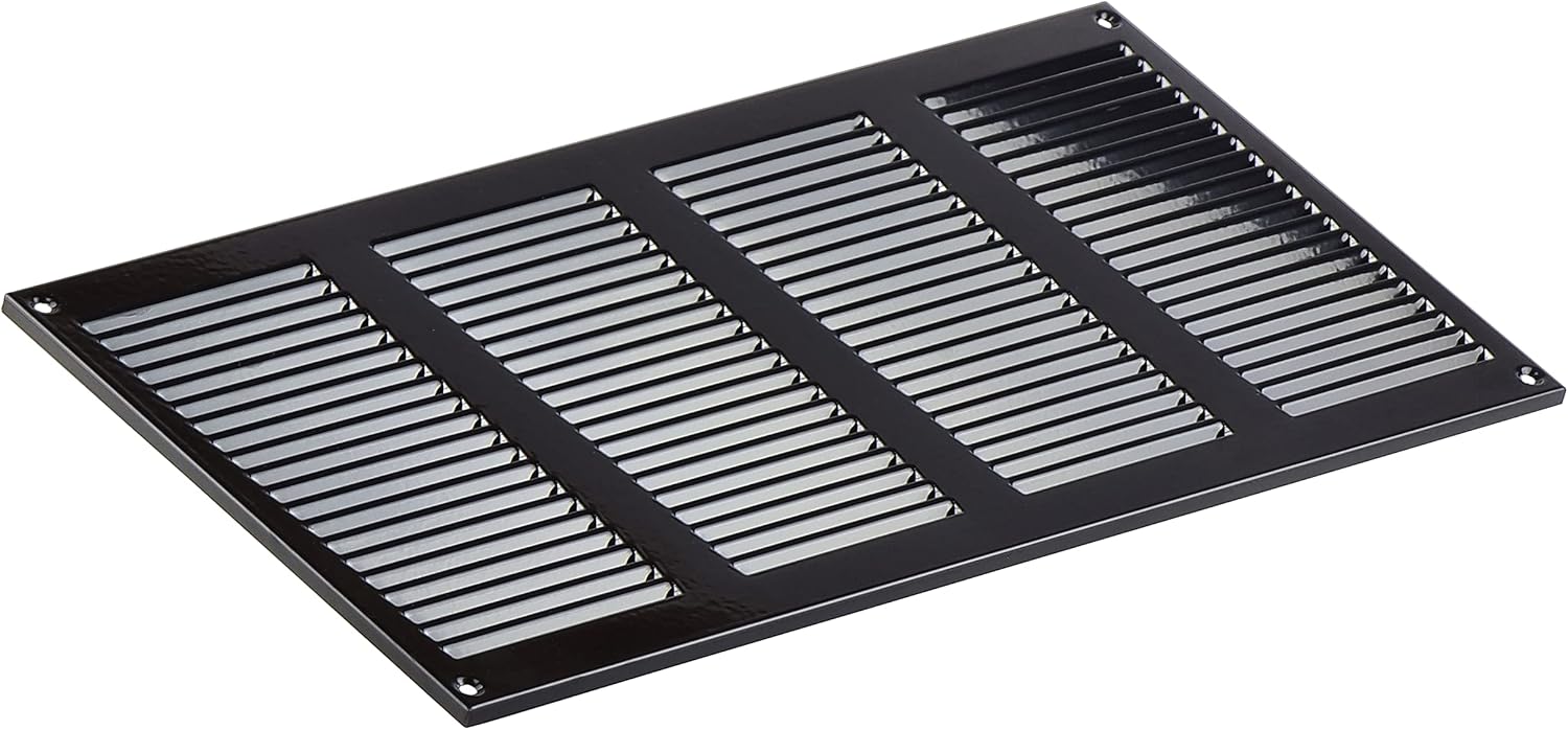 Steinberg14 Black 400x200mm Metal Air Vent Cover with Insect Mesh, 16x8 inch Ventilation Grille - Image 5
