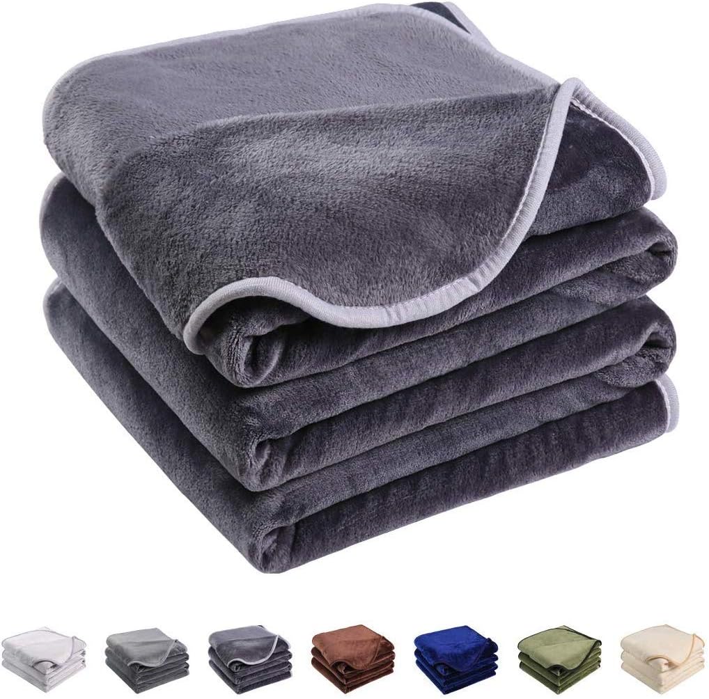 EMONIA Heated Blanket King Soft Fleece Electric Blanket with 4 Heating Levels Dark Grey
