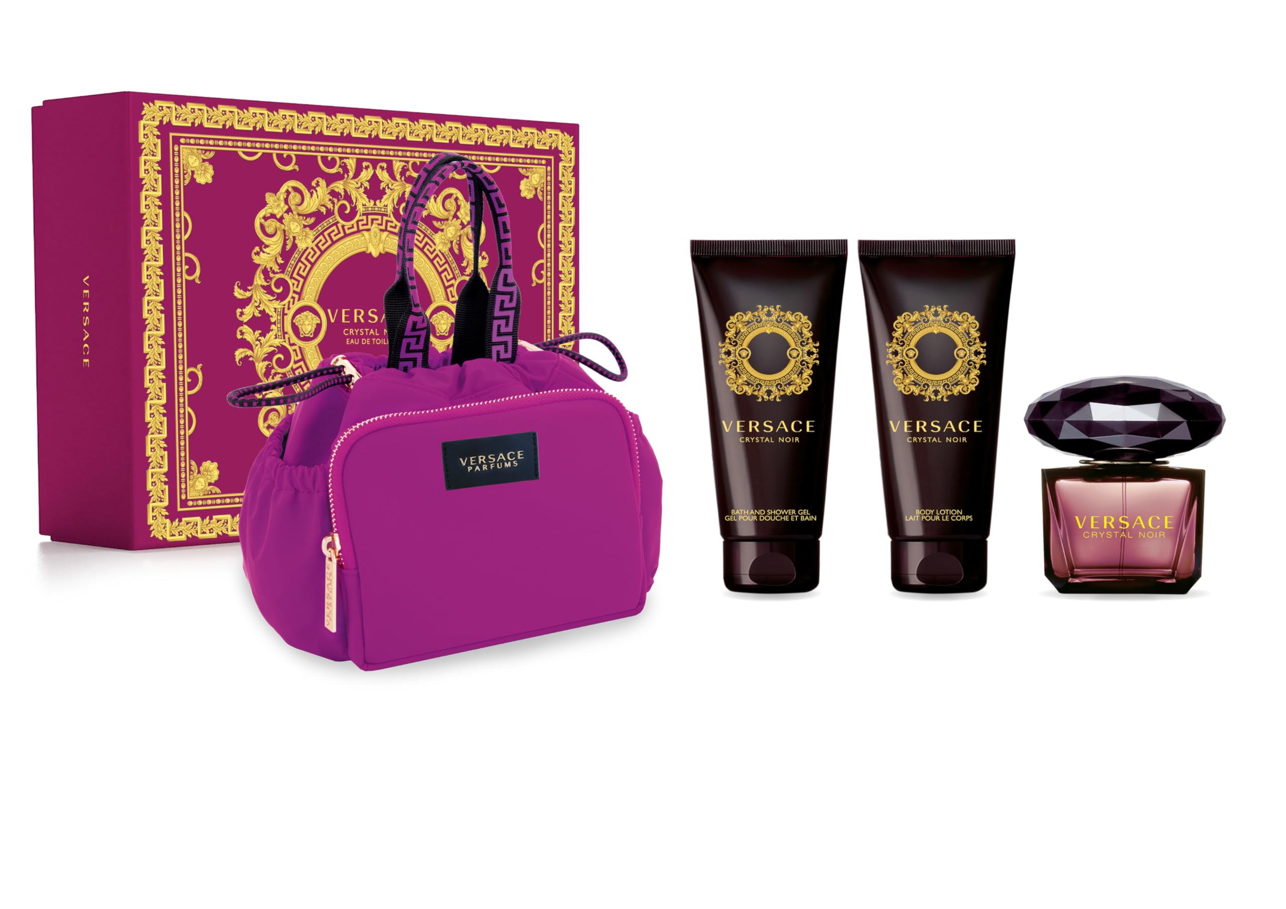 VersaceCristal Noir 4 Piece Gift Set: Eau de Toilette 90ml - Shower Gel 100ml -