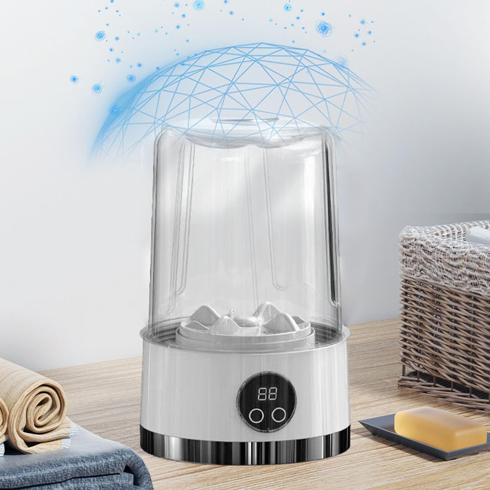 Mini Machine à Laver, Machine à Laver De Camping Avec 2 Programmes De Lavage Petite Machine à Laver Mobile 1 L Machine à Laver De Voyage Rechargeable Portable Pour Voyages Dortoirs Célibataires