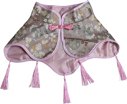 Dog Cloak Costume Cat Cape with Tassel Chinese Pet Apparel for Small Medium Large Puppy Kitten Halloween Christmas Pink, L