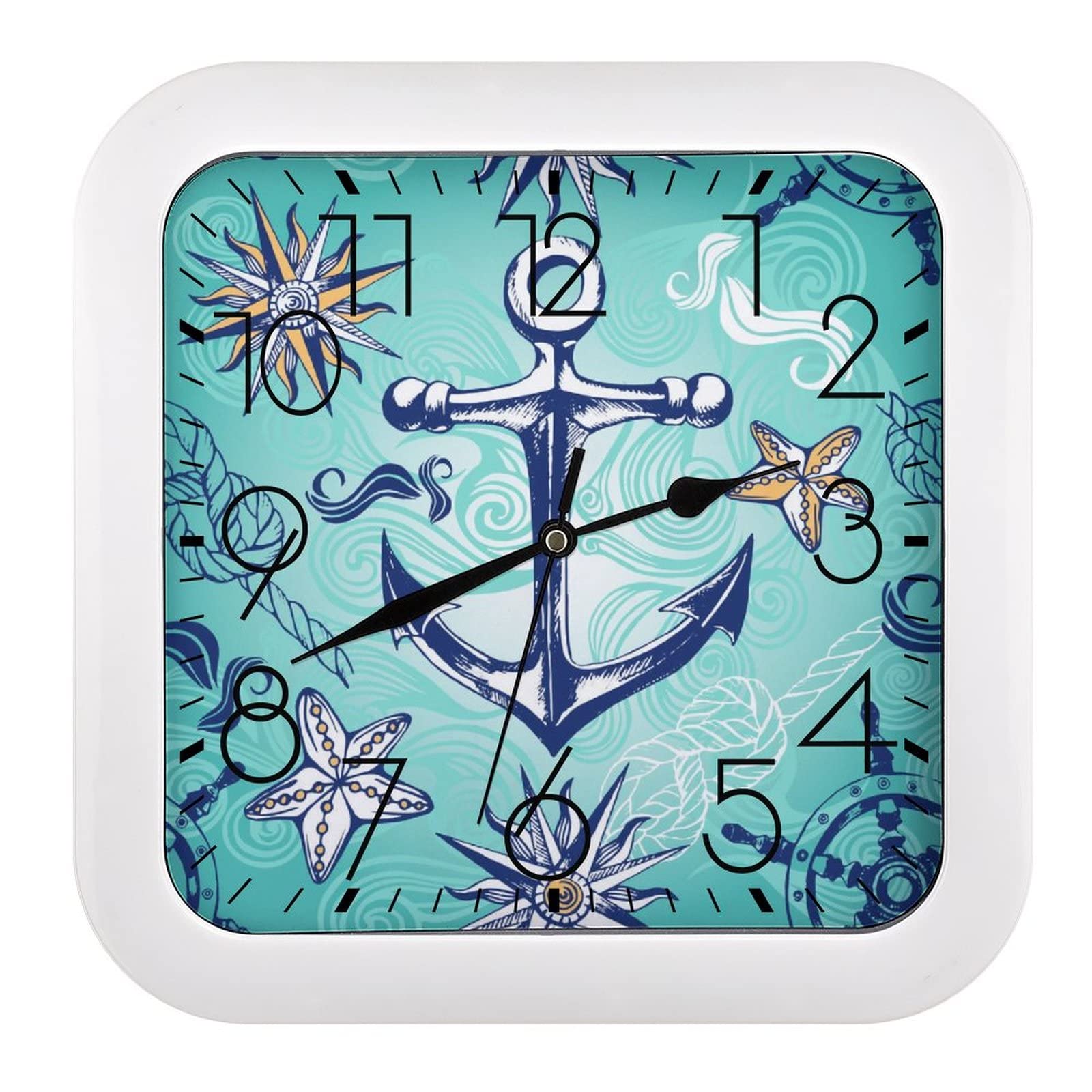 Horloge murale carrée lisible et silencieuse pour toute la famille