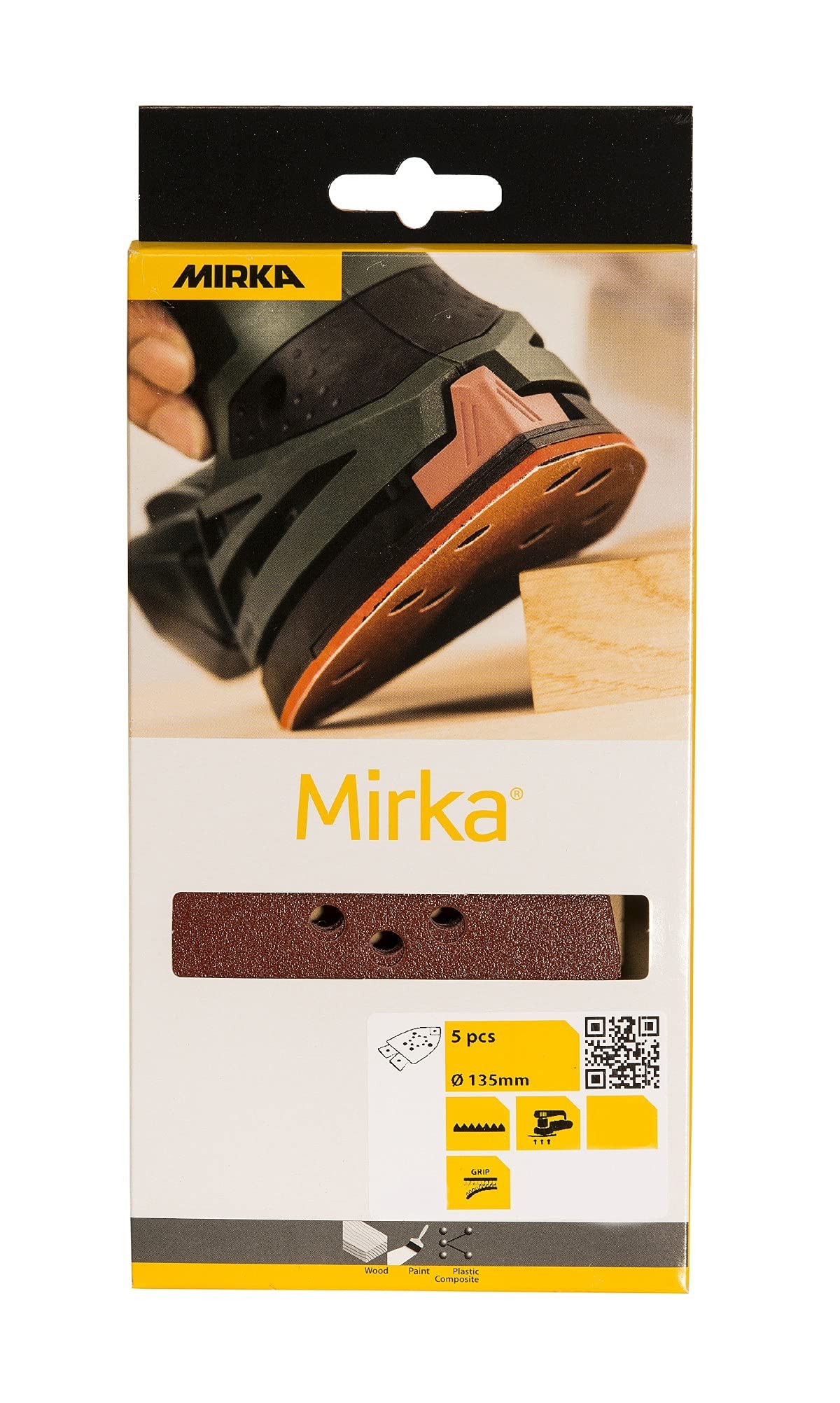 Mirka Red Delta Sander Sanding Paper Wood Sanding Triangles Hook & loop / 95x135x135 mm / 13-hole/Mixed Grit P40, P80, P120 - Image 2