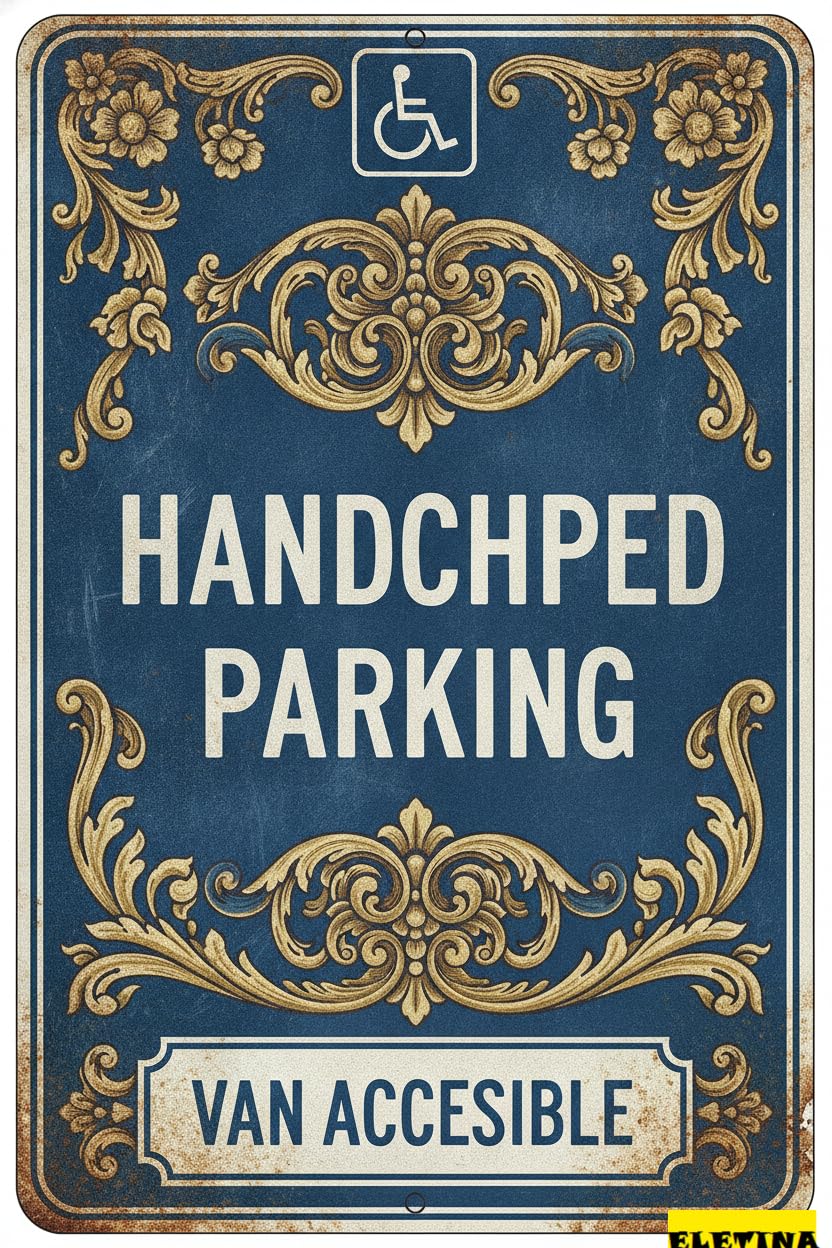 Personalized Sign for Man Cave Warning Handicapped Parking Van Accessible Metal Wall Decor Beware Caution Tin Metal Street High Way Gate Fence Garden 8x12in Business Metal Private Property Decorative